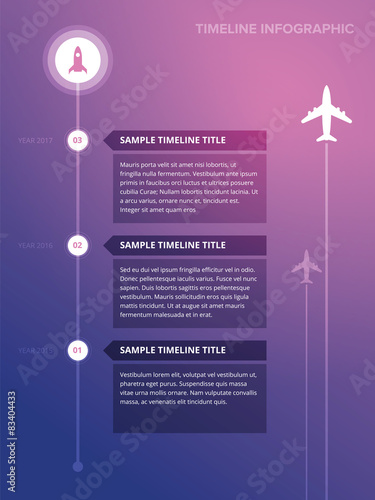 Vertical Timeline information with surreal color combination