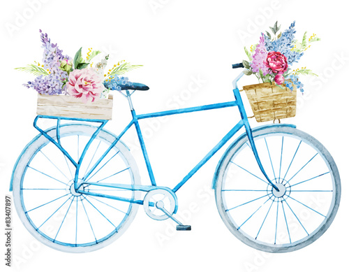 Watercolor bike bicycle