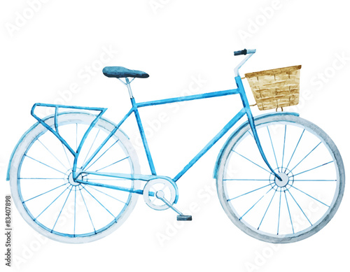 Watercolor bike bicycle