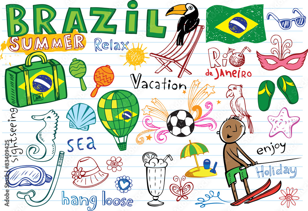 Summer in Brazil doodles collection Summer in Brazil doodles collection