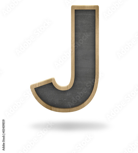 Black blank letter J shape blackboard