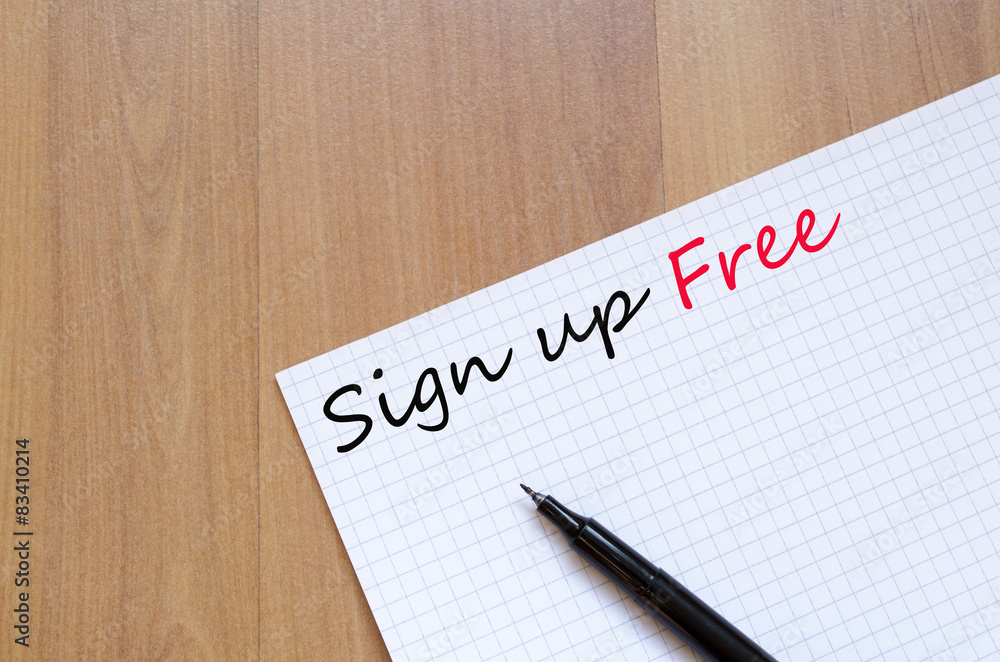 Sign up free concept Sign up free concept