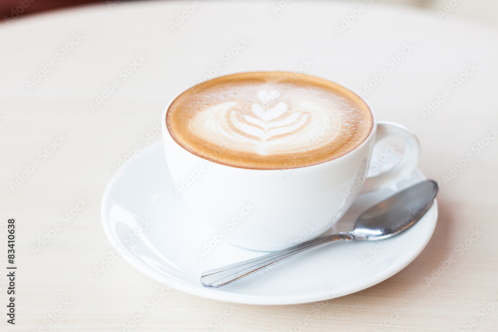 Coffee cup with latte art Coffee cup with latte art