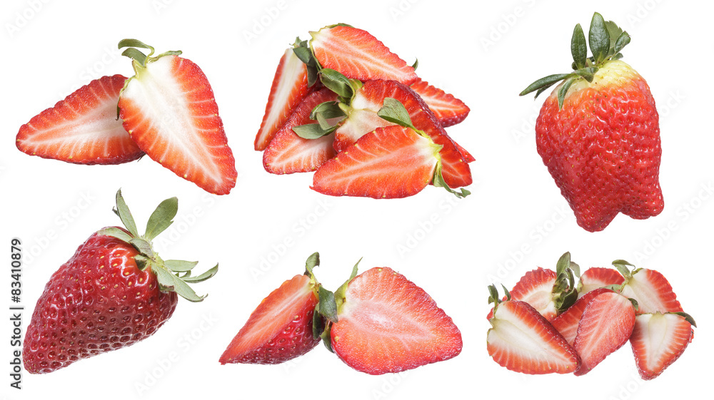 Set of strawberries isolated on white background Set of strawberries isolated on white background