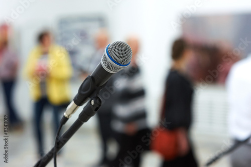 microphone on stage in front of the crown