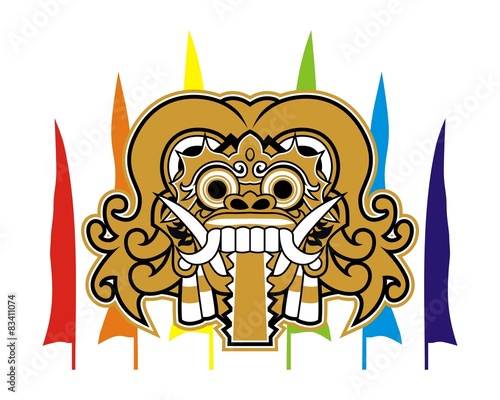 barong leak bali mask image vector