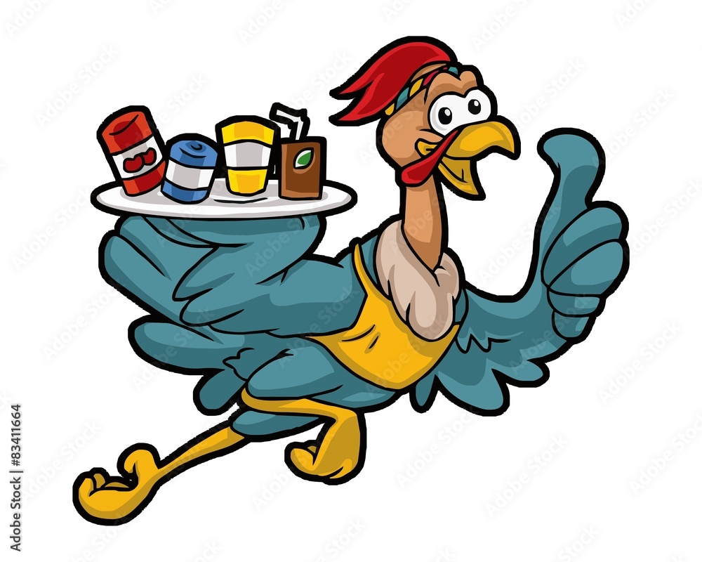 turkey waiter charecter image vector turkey waiter charecter image vector
