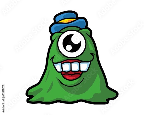 one eye slime monsters character image vector