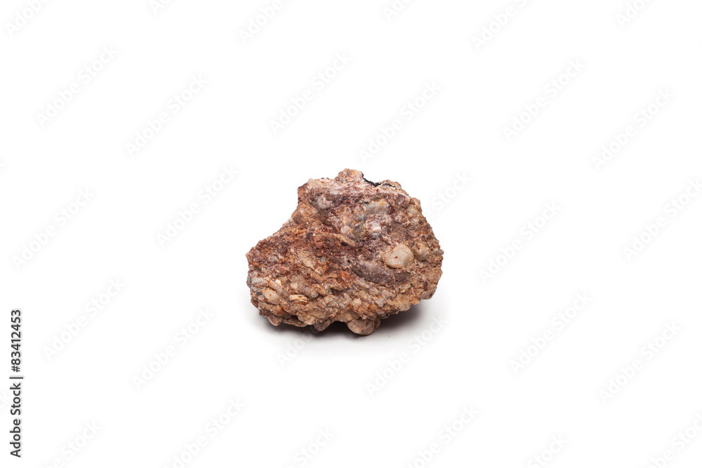 Isolated conglomerate stone, one kind of sedimentary rock Isolated conglomerate stone, one kind of sedimentary rock