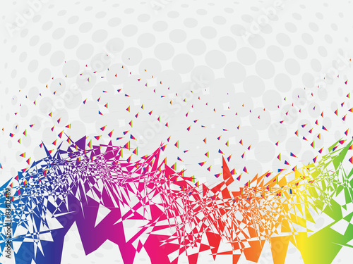 Abstract cracked rainbow wave background
