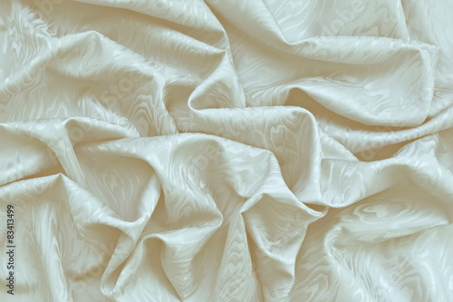 Cream silk damask with wavy texture