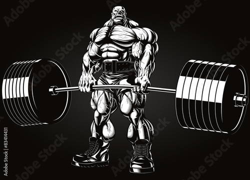 Bodybuilder with a barbell
