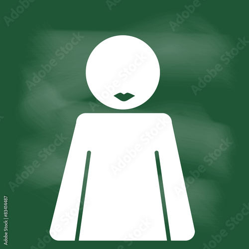 Drawing of woman on blackboard background , vector illustration.