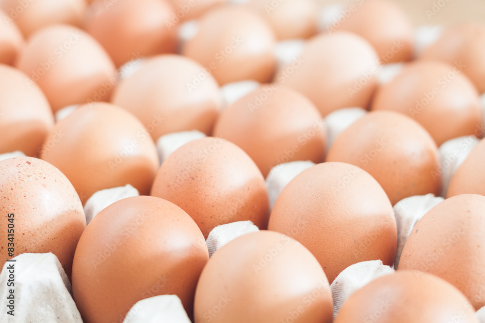 Closed up fresh chicken eggs Closed up fresh chicken eggs