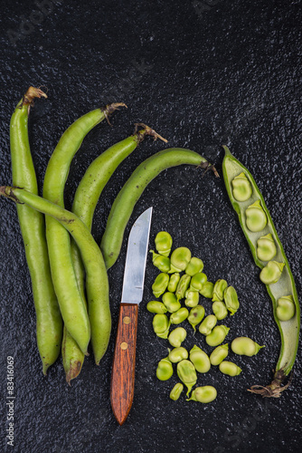 Farm fresh raw braod bean photo