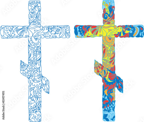 Orthodox ornamented cross for Easter holiday