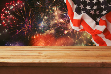USA flag over vintage paper with copy space. 4th of july