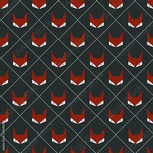 Seamless pattern with foxes