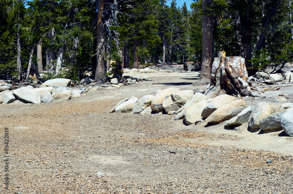 Fototapeta premium Rocks bed near by lake Tahoe, California
