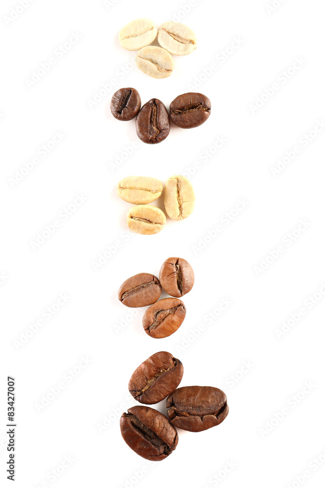 Coffee beans isolated on white Coffee beans isolated on white