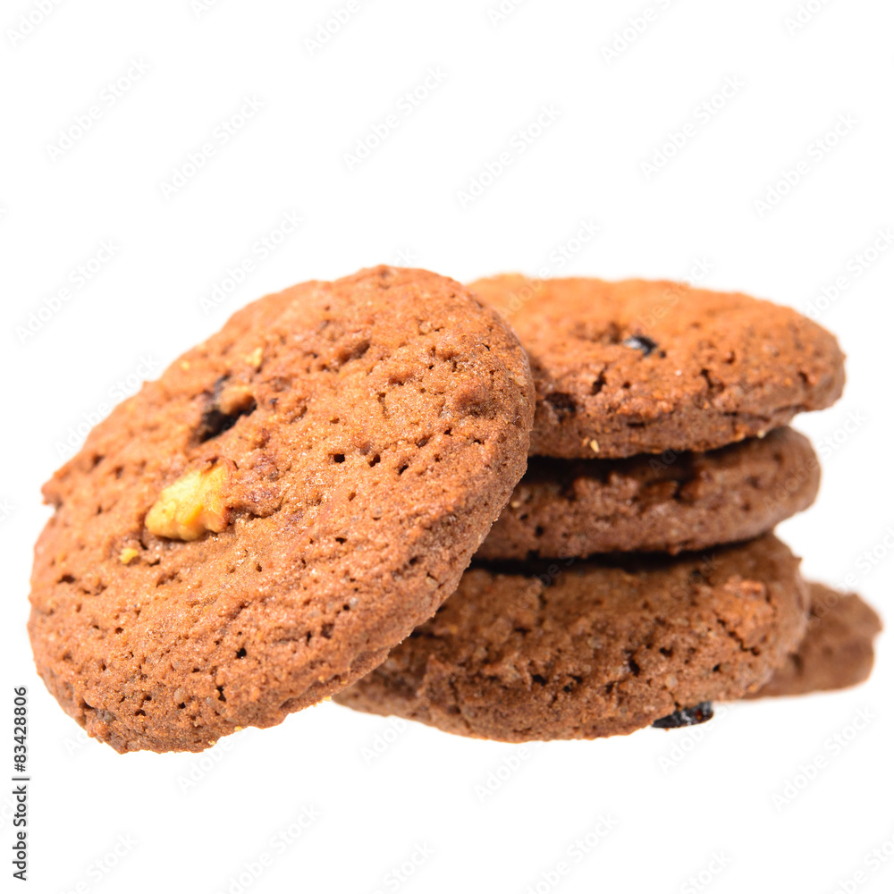 Chocolate cookies isolated on white Chocolate cookies isolated on white
