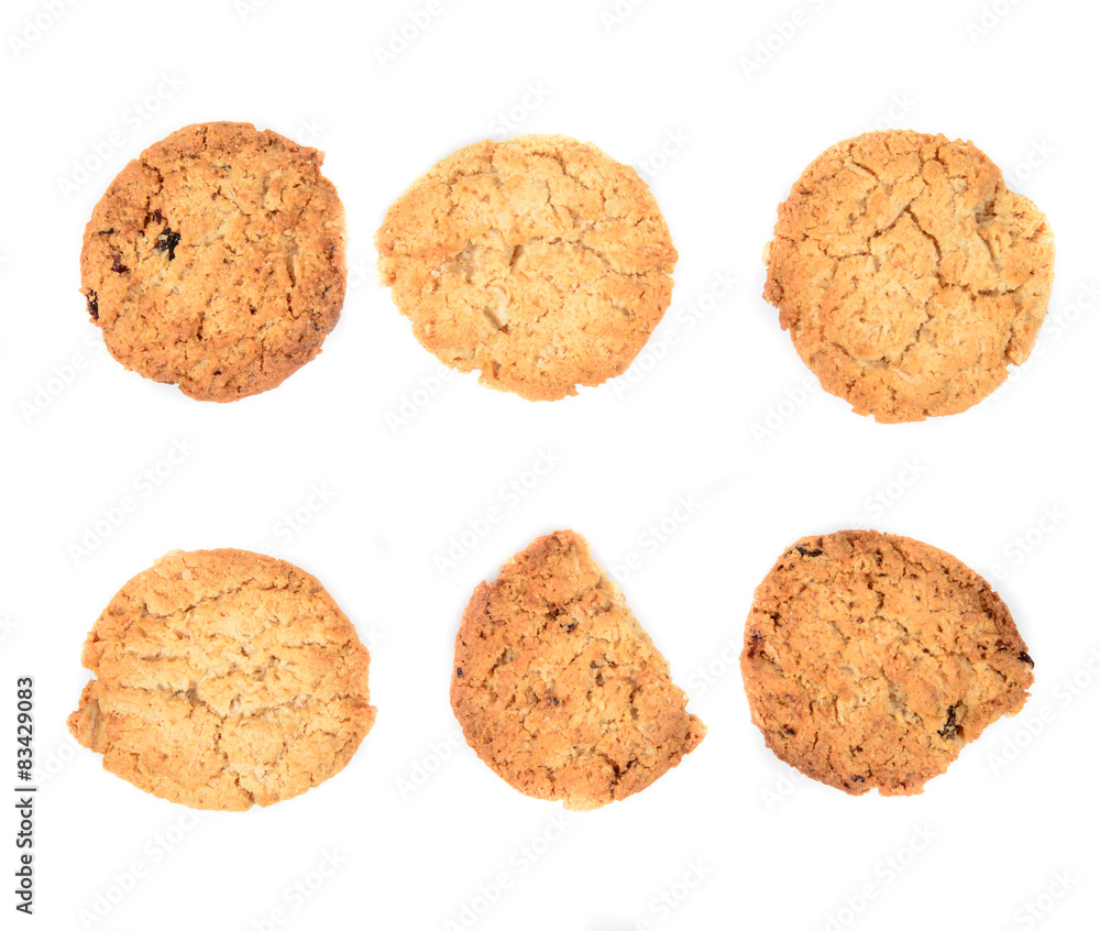 Cookies on a white background Cookies on a white background