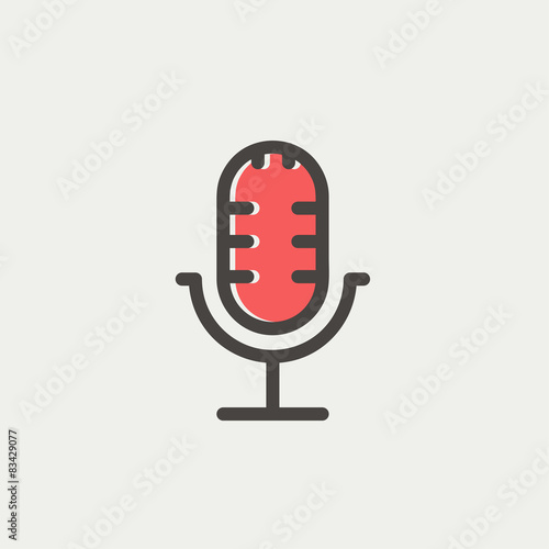 Retro microphone thin line icon