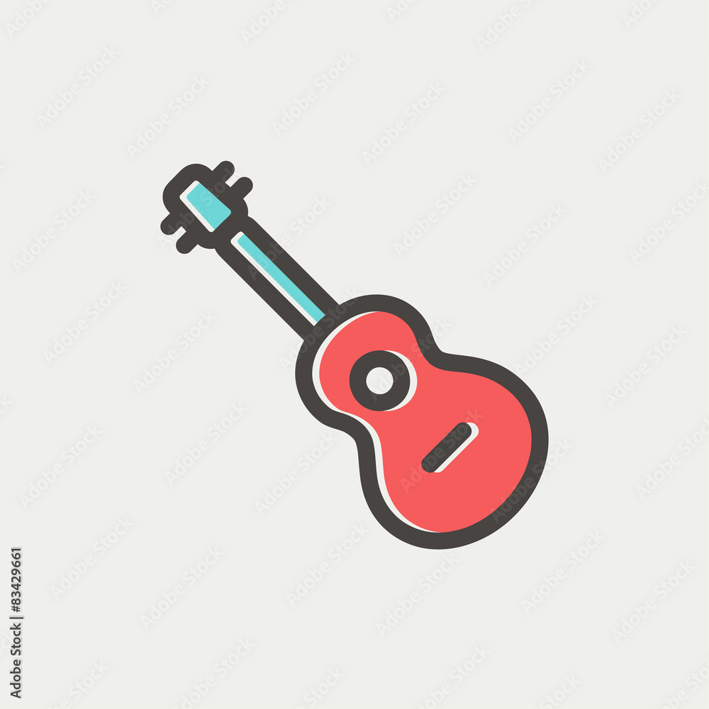 Acoustic guitar thin line icon Acoustic guitar thin line icon