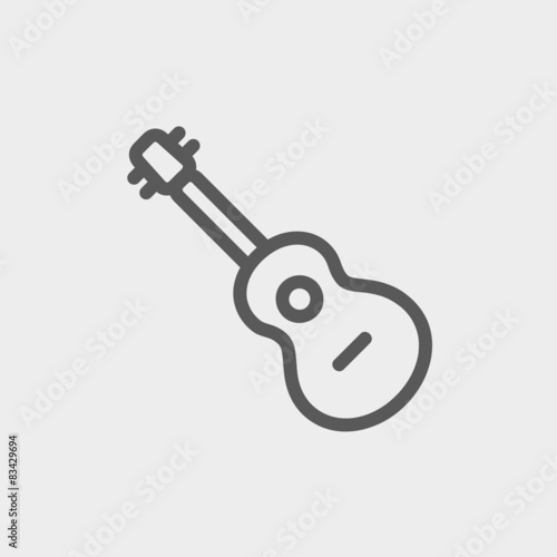 Acoustic guitar thin line icon