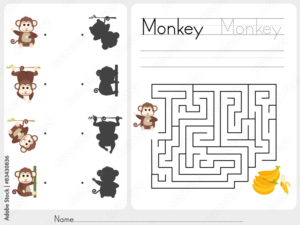 Obraz premium Maze game - Worksheet for education