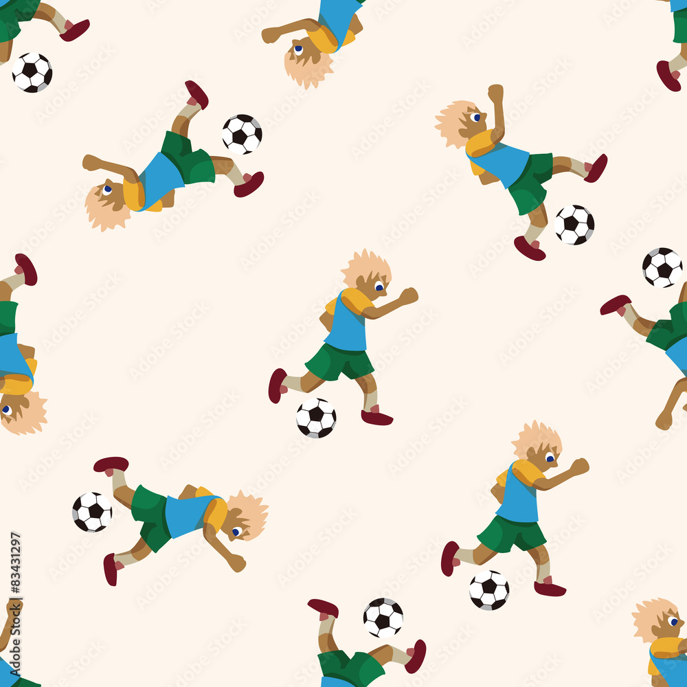 Sport soccer player , cartoon seamless pattern background Sport soccer player , cartoon seamless pattern background