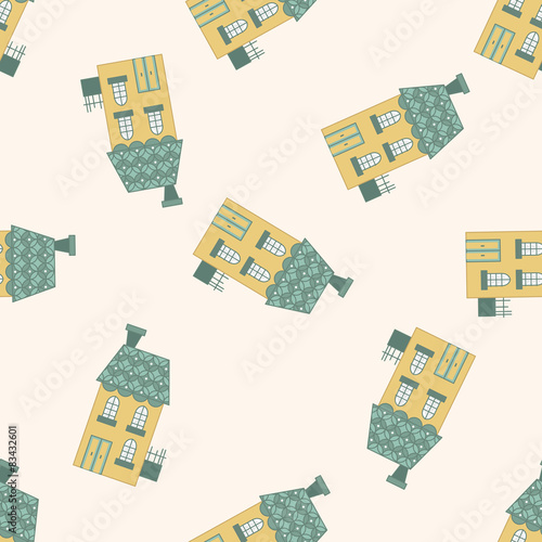 Building house,, cartoon seamless pattern background