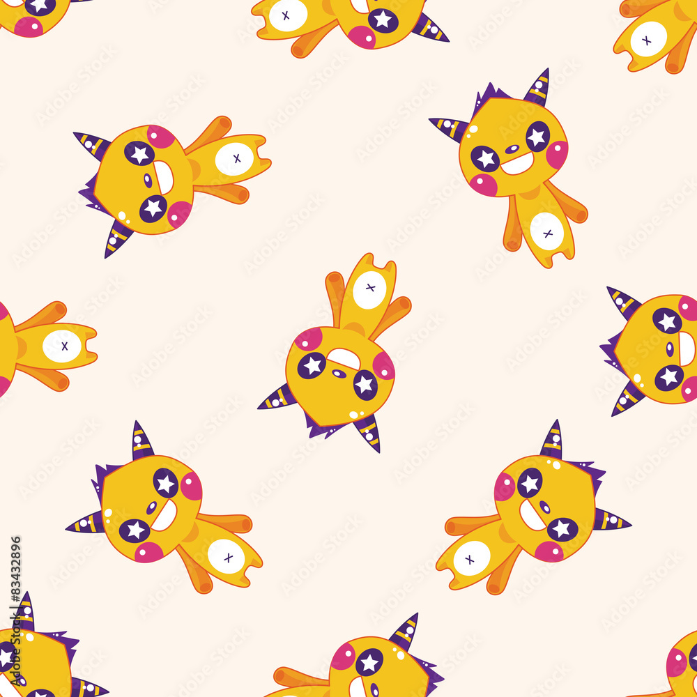 Obraz premium monster cartoon vecotr,, cartoon seamless pattern background