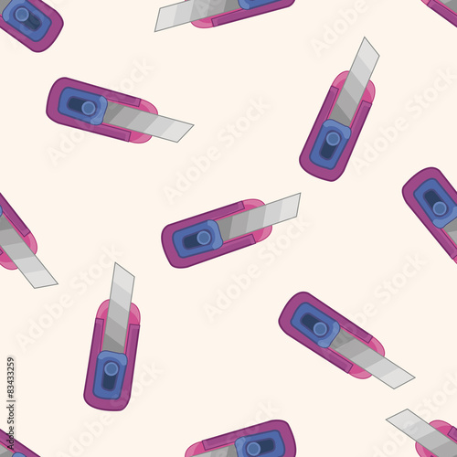 stationary utility knife , cartoon seamless pattern background