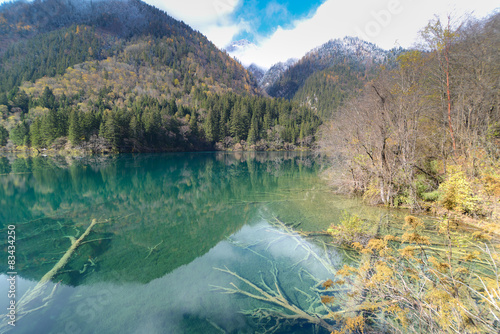 colorful lake and forset in autumn photo