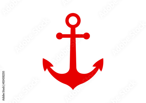 Red anchor icon on white background