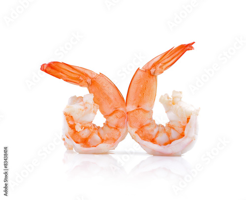 Close up of boiled shrimps for seafood background