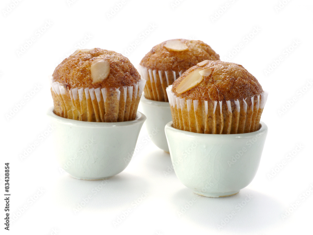 Mini Muffin cake on white background. Mini Muffin cake on white background.