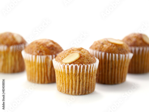 Mini Muffin cake on white background.