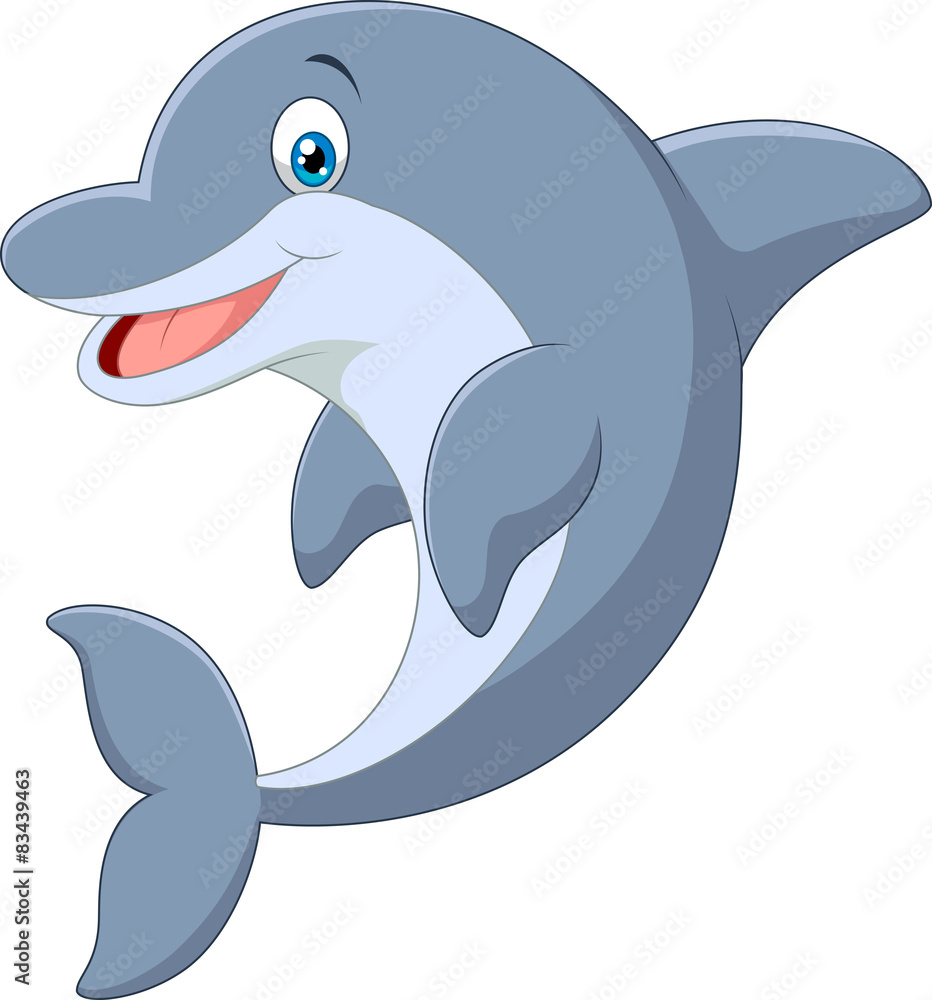 Fototapeta premium Standing Dolphin. Vector Illustration