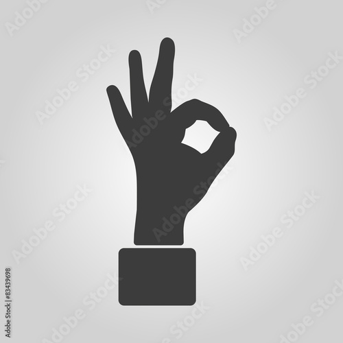 The OK icon. Okay symbol. Flat