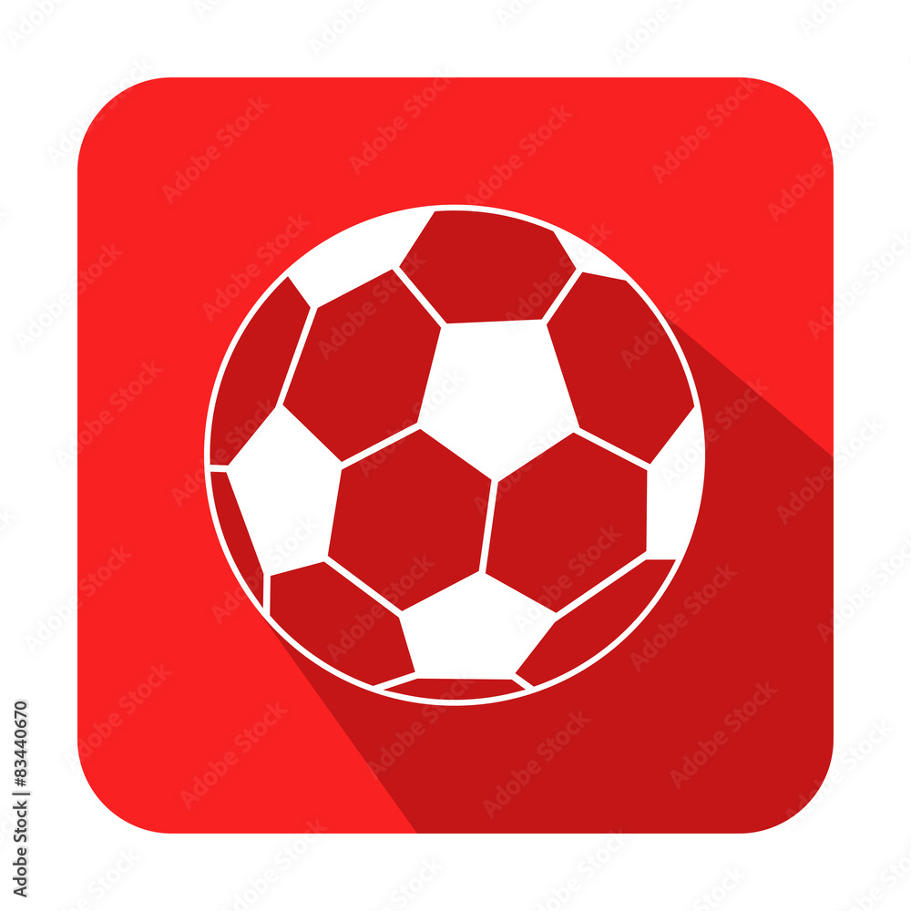 Icono cuadrado futbol con sombra rojo