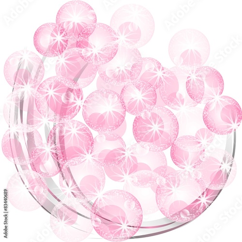 Photography bulles roses sur lignes arrondies
