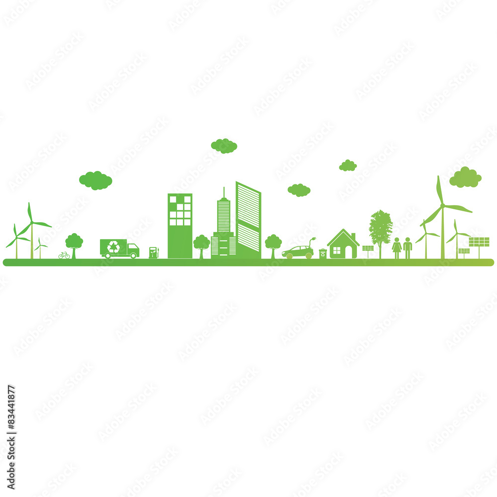 Green ecology City environmentally friendly 
