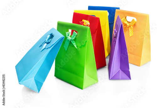 colorful shopping bags isolated