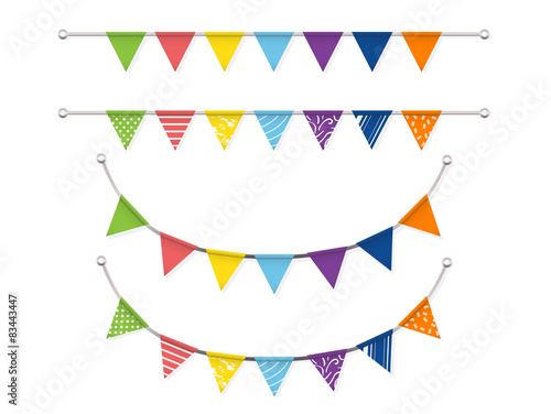 colorful bunting flags Vector set