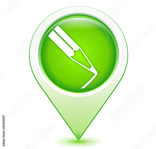 dessin schéma sur marqueur géolocalisation vert