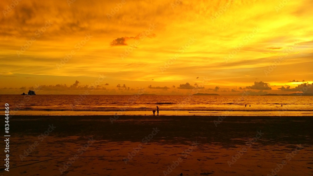 beach with shading sky background at sunset moment beach with shading sky background at sunset moment