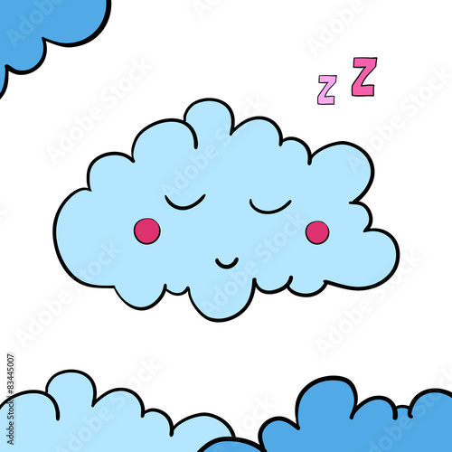 Cartoon sleeping cloud