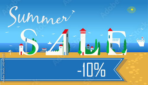 Inscription Summer Sale. Vector Illustration